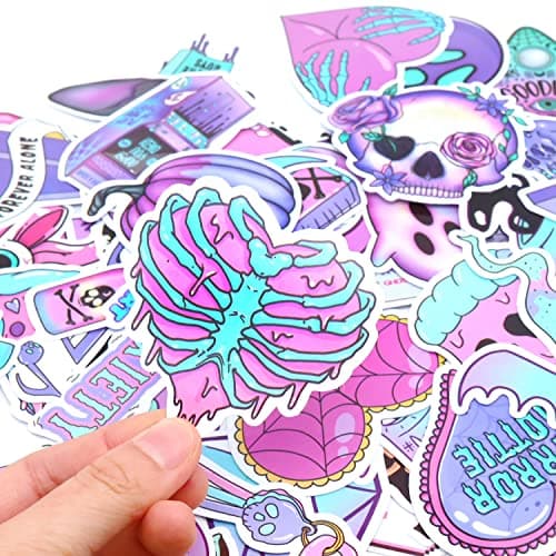 Huaxintoys Gothiques Autocollants Graffiti Vinyle Stickers, Autocollant Gothiques Déco pour Ordinateur Portable, Valises, Moto, Skateboard, Voiture (100 pièces)