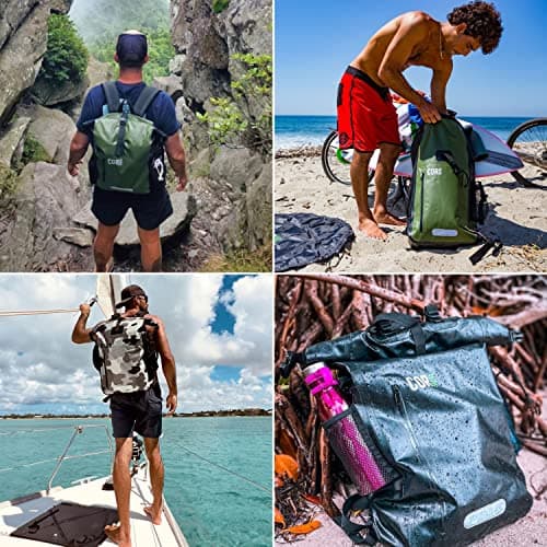 COR Surf Dry Bag Sac Imperméable | Sac à Dos étanche 25 l Avec Protection pour Ordinateur Portable (Vert 25L)