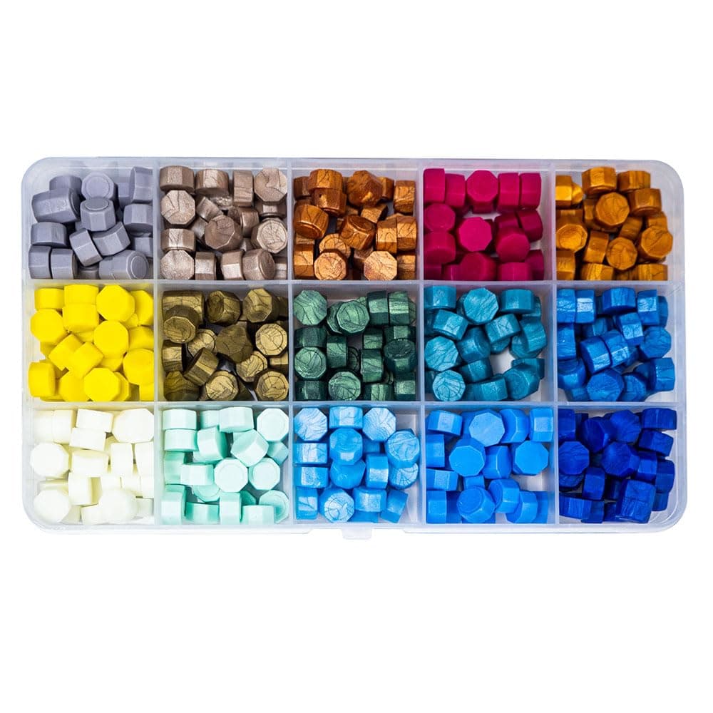 15 couleurs de perles de scellement en cire avec 390PCS perles de scellement en cire, la cire de scellement d'enveloppes