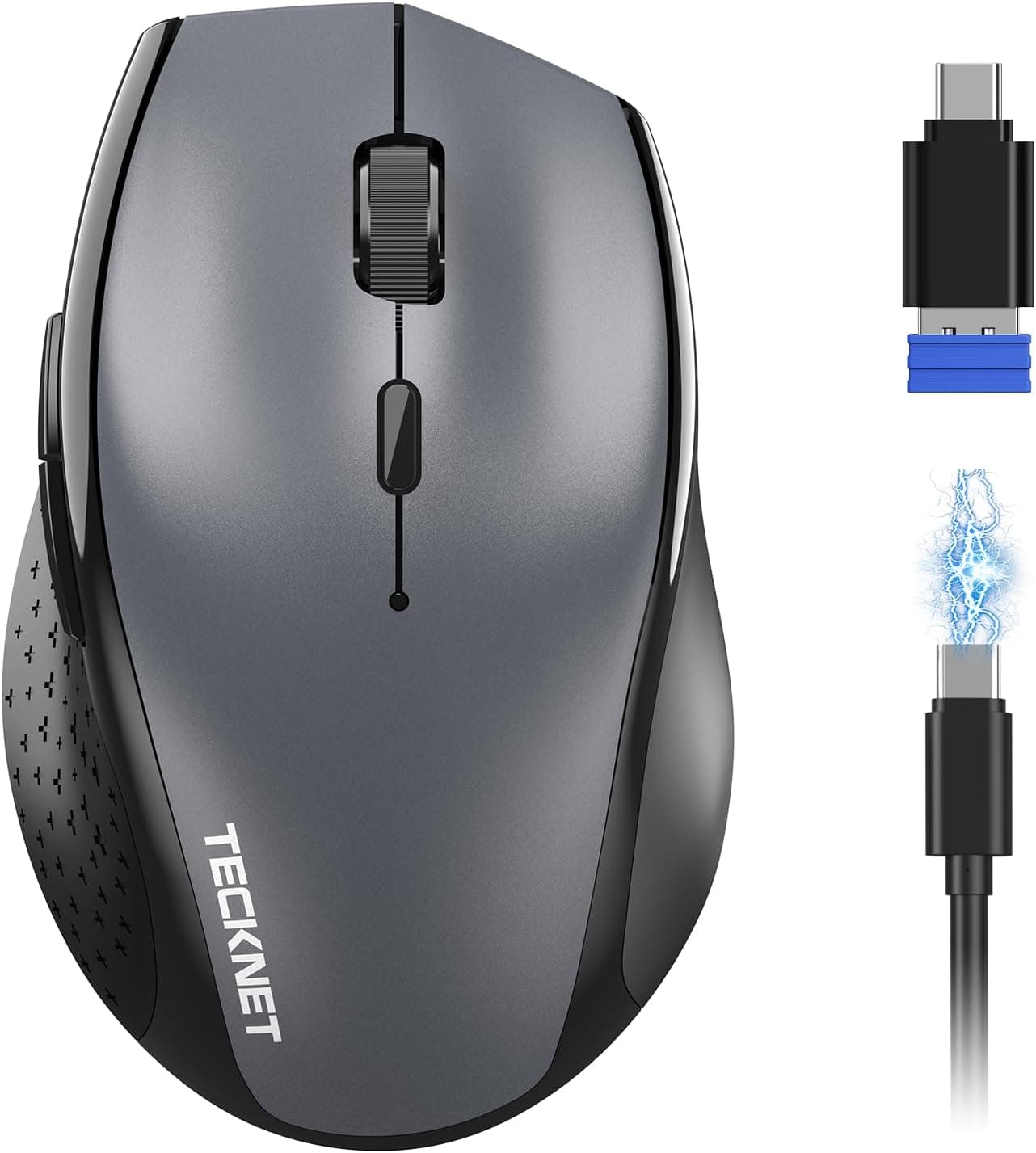 TECKNET Pro Souris Bluetooth sans Fil, Rechargeable, Double BT 5.0+2,4 GHz