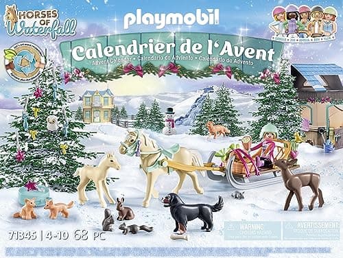 PLAYMOBIL 71345 Calendrier de l'Avent Équestre - Horses of Waterfall - La magie de Noël - 24 surprises à découvrir pour attendre Noël jouet avec décor pour enfants à partir de 4 ans
