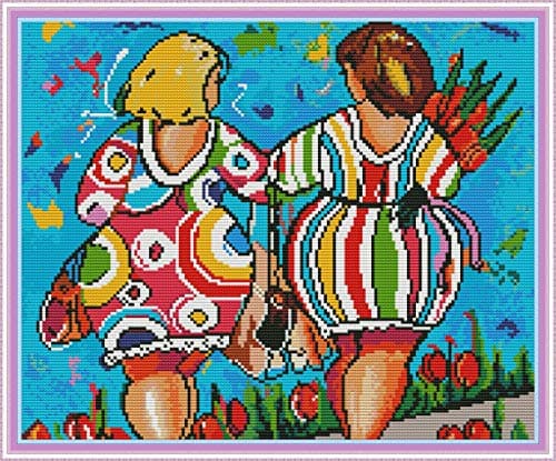 Kits de point de croix estampé bricolage 11CT couture gamme complète de kits de démarrage de broderie pré-imprimés pour les débutants – Grosses fesses 50x42cm