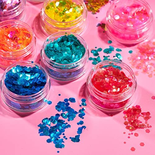 Paillettes rondes irisées par Moon Glitter (Paillette Lune) – 100% de paillettes cosmétique pour le visage, le corps, les ongles, les cheveux et les lèvres - 3g - Bleu