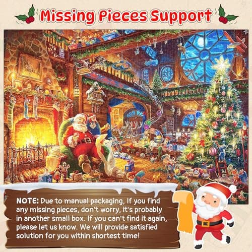 RONSTONE Calendrier de l'Avent 2024 Puzzle - Puzzle Calendrier de l'avent de Noël - 24 Boîtes 1008 Pièces Puzzle pour le compte à rebours de Noël Décoration de la Maison pour les Adultes