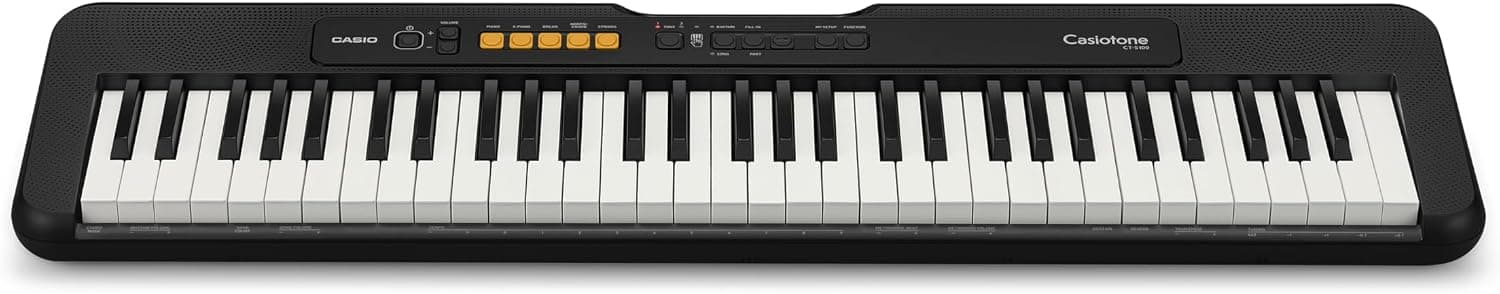 Casio Casiotone CT-S100 Clavier avec 61 Touches Standard, 122 sons & 61 Rythmes d'accompagnement, Noir