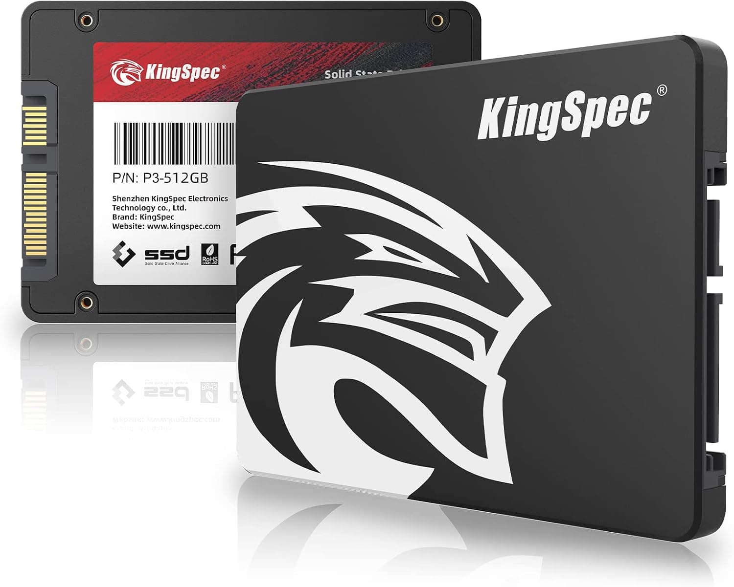KingSpec 512Go 2.5" SATA SSD, 3D NAND Flash Disque Dur SSD Interne, Vitesse de Lecture jusqu'à 550 Mo/Sec - pour Ordinateur de Bureau/Portable/Tout-en-Un