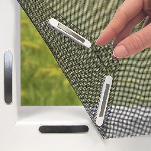 EASYmaxx Moustiquaire de fenêtre avec Magic Click | Peut être découpée individuellement pour toutes les fenêtres jusqu'à 150 x 130 cm | Montage avec 12 aimants - pas de perçage ni de vissage [Noir]