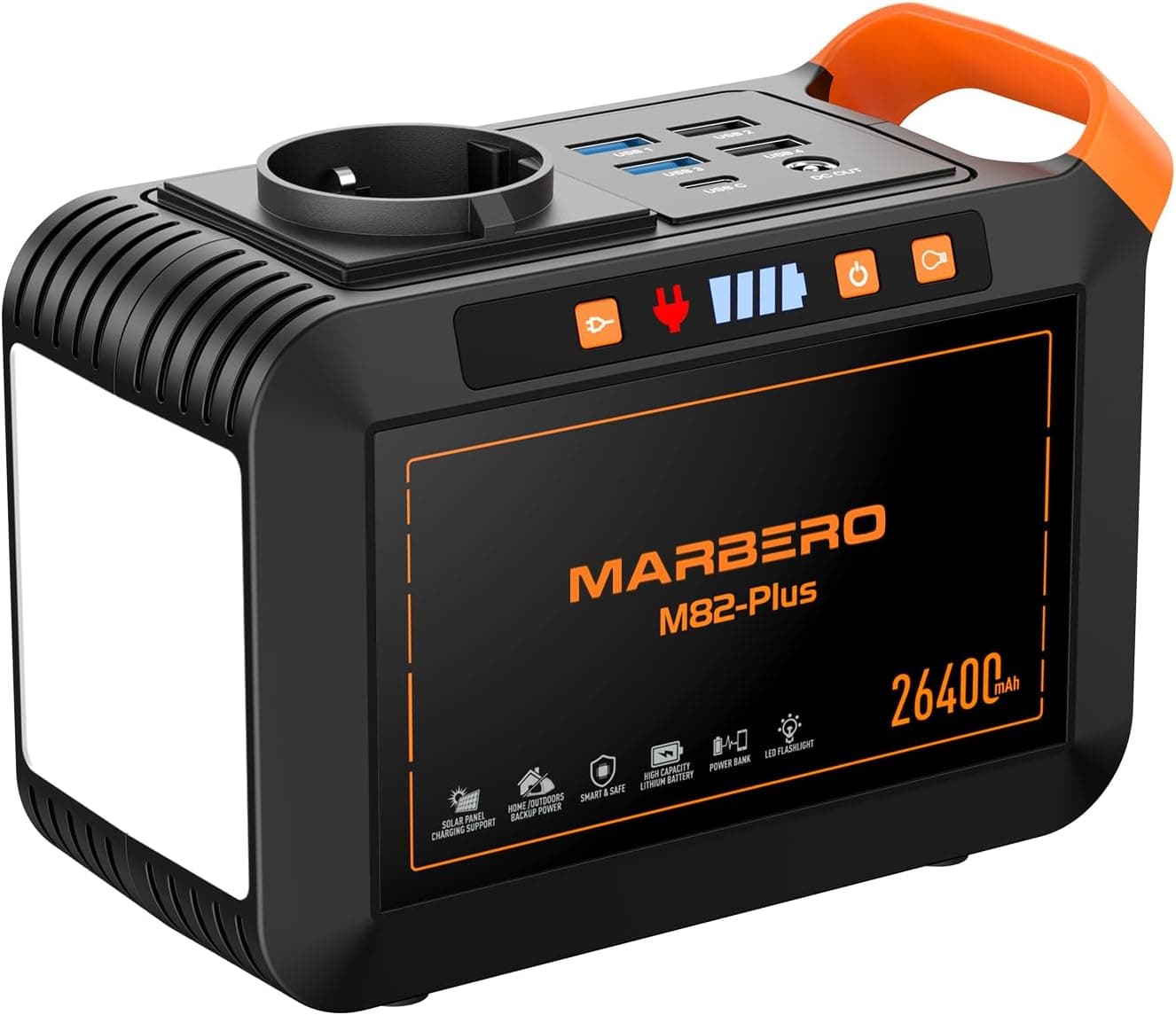 MARBERO Station d'Énergie Portable 26.400mAh Prise AC 120W Puiss. de crête