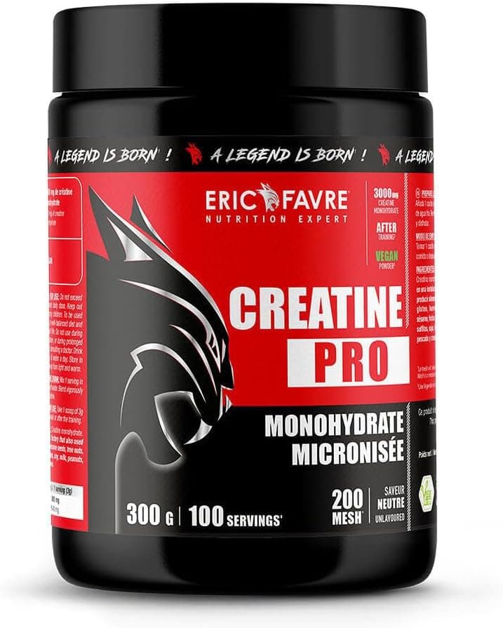 PURE CREATINE MONOHYDRATE Pro Zero - Créatine de Qualité Micronisée - Effort Intense - Booste les Performances - Dissolution Complète - Saveur Neutre - Eric Favre
