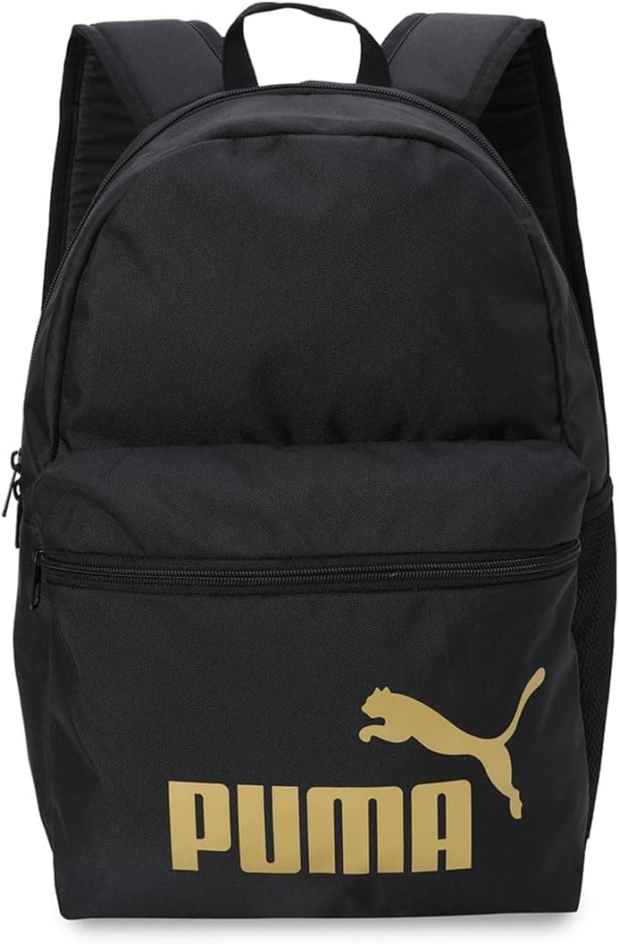 PUMA PUMA PHASE Backpack, Sacs à dos classiques Unisexe, PUMA Black-Gold-No.1 Logo, OSFA - 091164