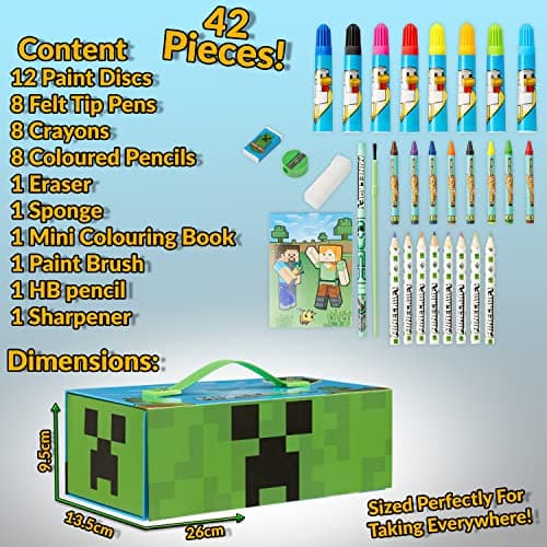 Minecraft Coloriage Enfant Malette Dessin et Peinture Garçon 40+ Pcs