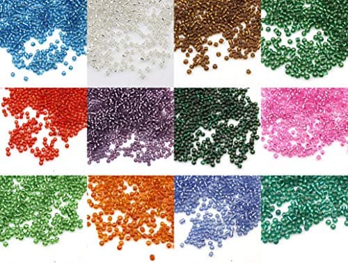 Lot de 3300 perles de rocaille en verre de 3 mm avec doublure en argent, 8/0, perles poney doublées en argent, couleurs au choix (marron foncé)
