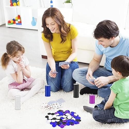 AsyinXson 400pcs Plastic Poker Chip, Mini Poker Chip 25mm, 4 Colors Learning Counter, Counting for Learning Maths Kids Reward