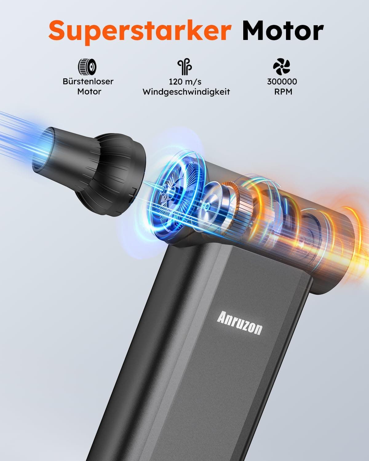Souffleur d’Air Électrique 300000 RPM, Spray à Air Comprimé 8 Vitesses, Batterie 7600mAh, Nettoyeur Clavier, Électronique, Canapé, Intérieur Voiture