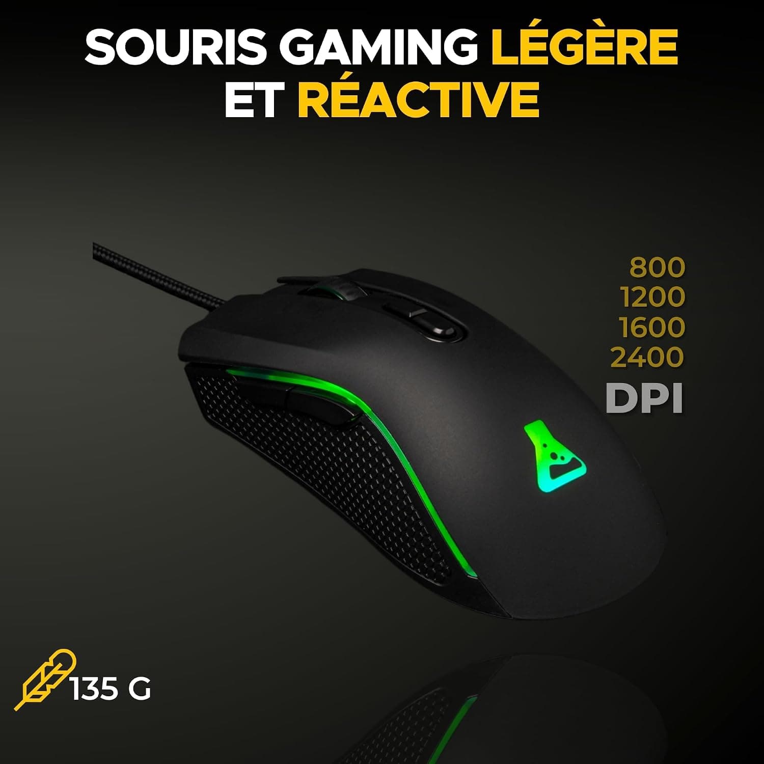 The G-Lab Combo Yttrium - Pack Gaming Clavier Souris Tapis RGB AZERTY FR | Clavier 105 Touches + Anti-Ghosting 19 Touches, Souris 2400 DPI, Tapis de Souris, RGB, Compatible PC/PS4/PS5