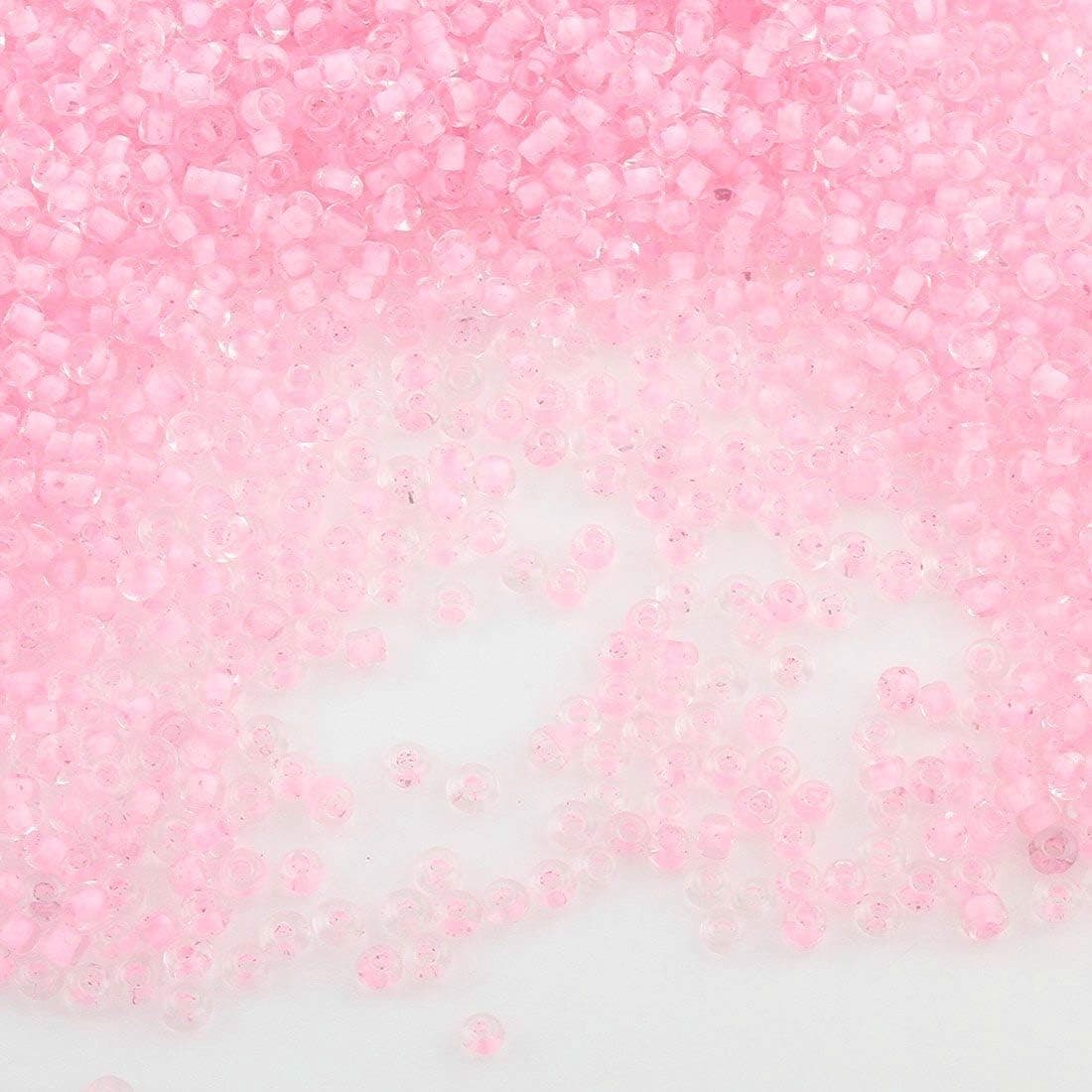 Lot de 6500 perles de rocaille en verre de 2 mm - Couleur rose et blanc - 11/0 - Mini perles pour enfants (rose)