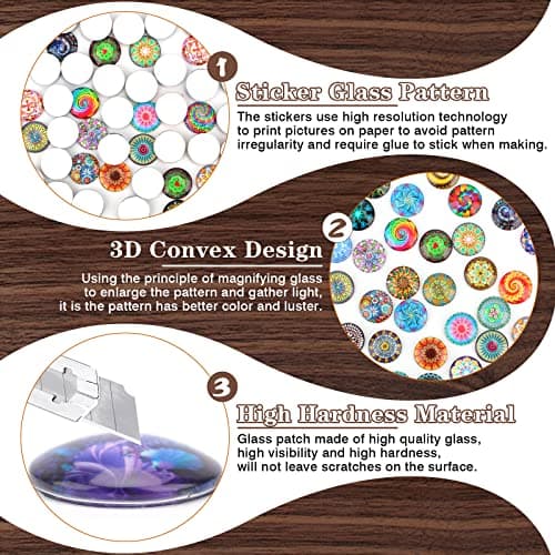 Cabochons Pour Bijoux de Couleur Mélangée, 120 Pcs Cabochons en Verre 25mm, Pierre de Mosaïque Cabochon Pour Colliers, Boucles d'Oreilles Et Broches en Camée Albums, Cadres