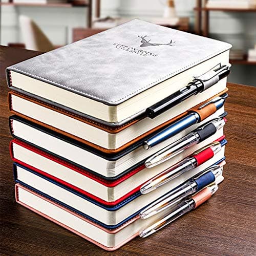 Carnet de Notes Classique Papier à Rayures - Journal Couverture Rigide, 8,3 "× 5,7", 360 pages,Parfait pour le bureau Accueil École Rédaction professionnelle et prise de notes(A5,bleu)