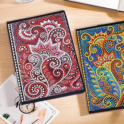 DCIDBEI 2 Pack Carnet de Notes A5 Carnet Diamond Painting Broderie Diamant Carnet Carnet Voyage Carnet de Note Peinture Diamant Carnet Secret Fille Diamant Cahier Enfant Journal Intime Adulte Mandala