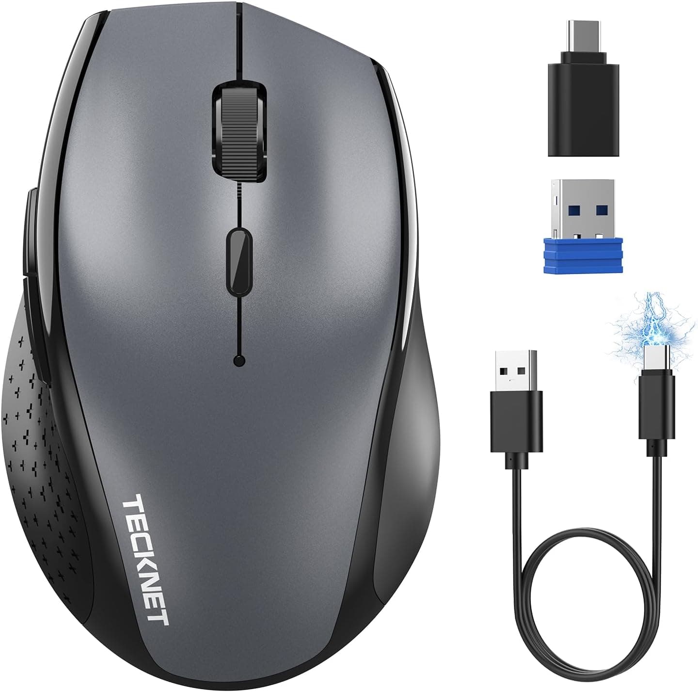 TECKNET Pro Souris Bluetooth sans Fil, Rechargeable, Double BT 5.0+2,4 GHz