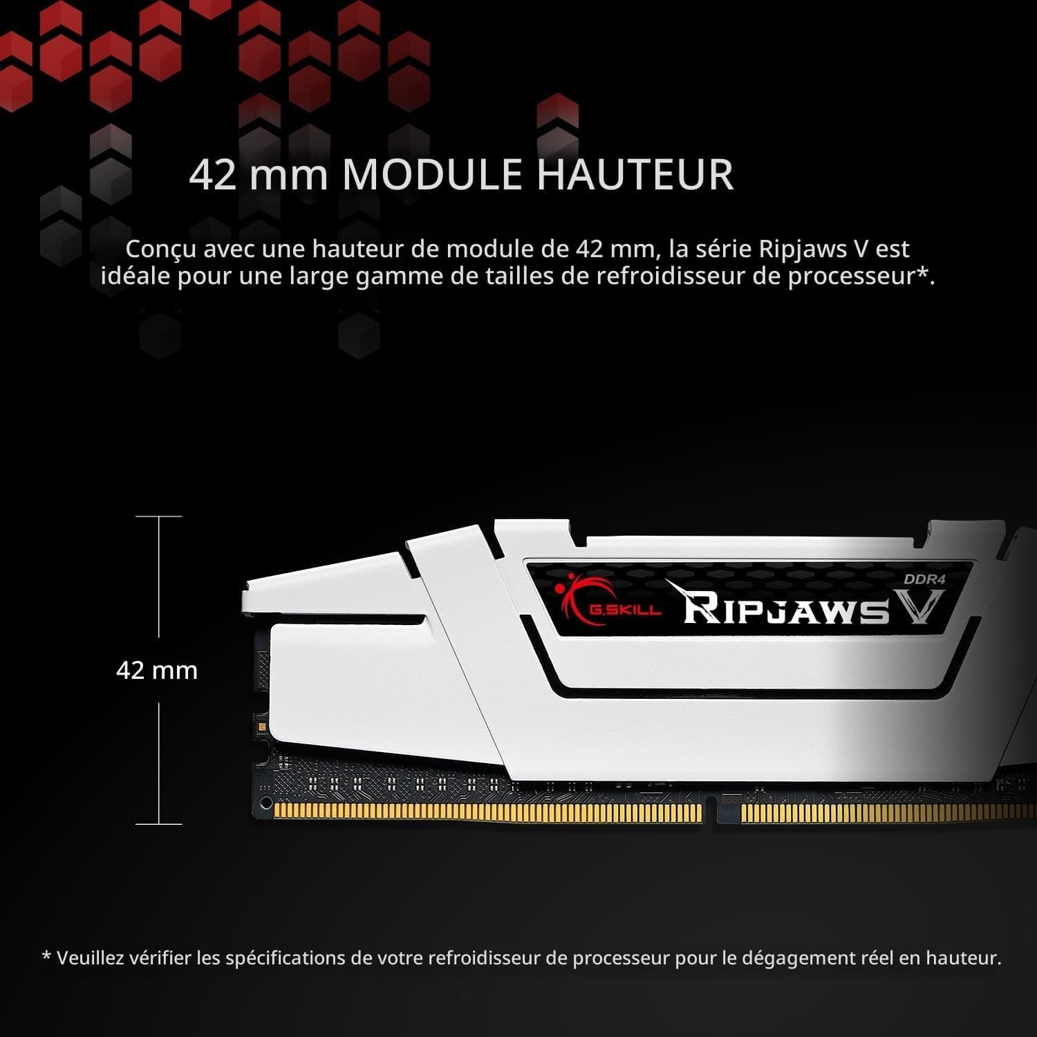 G.skill Ripjaws V - Ddr4 - 16 Gb : 2 X 8 Gb - Dimm 288-Pin - 3200 Mhz / Pc4-25600 - Cl16 - 1.35 V - Ungepuffert - NichT-Ecc - Classic Black (f4-3200c
