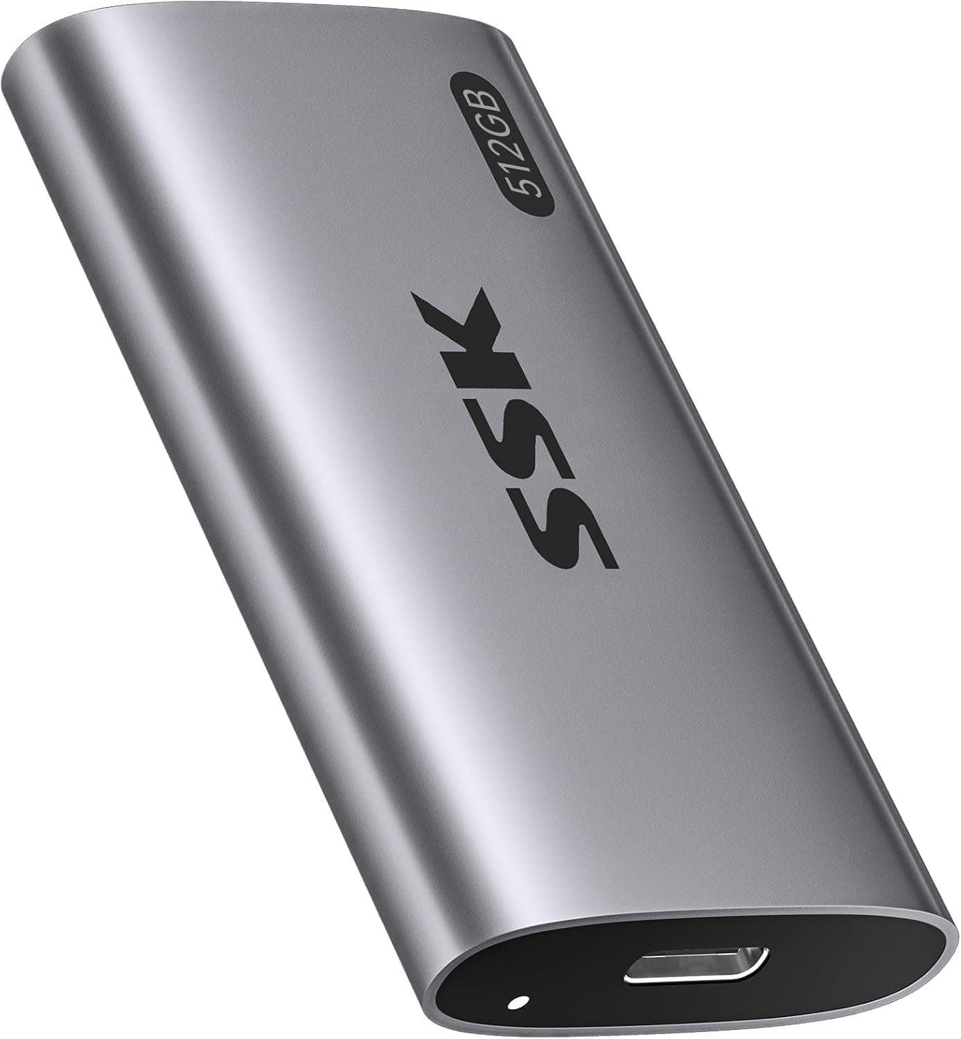 SSK 512Go Disque Dur Externe SSD, jusqu'à 550 Mo/s Disque SSD Externe, USB3.2 Gen2 SSD Portable pour iPhone-15,16,17/Téléphone Android/Tablette/Windows/Mac/Xbox, avec lumière LED, Trim/Smart
