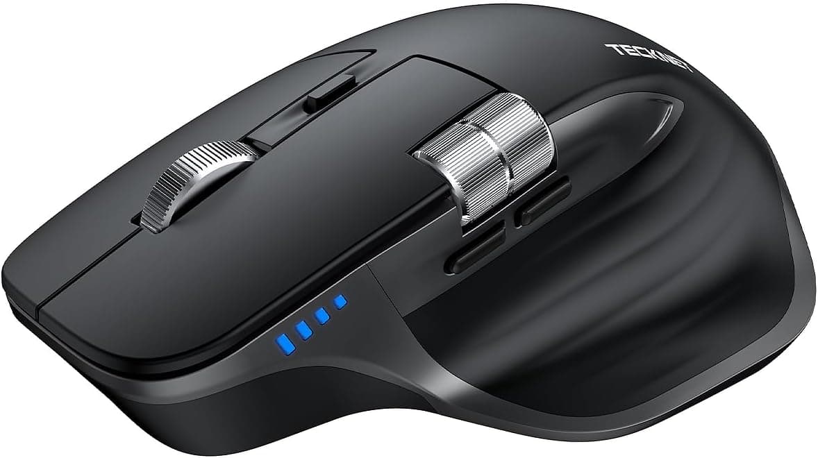 TECKNET Souris Bluetooth, Souris sans Fil Ergonomique 3 Modes (BT5.0+2.4G)