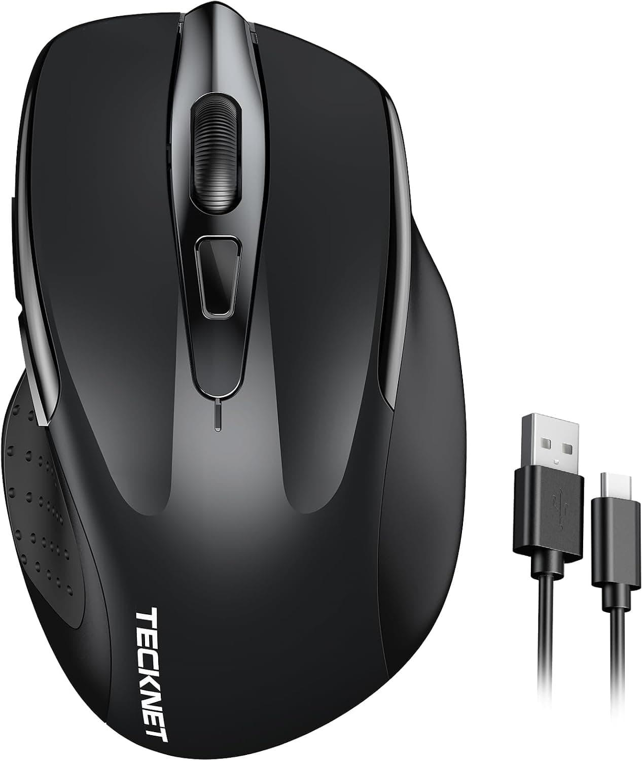 TECKNET Souris sans Fil Recharge,2.4G Plug and Play,90% Réduction BruitClic