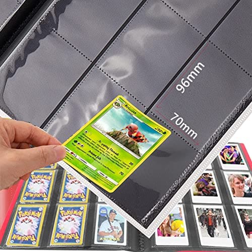 Porte Carte à Collectionner, Classeur Cartes 24 Pages Capacité de 432 Cartes,Étanche Jeu de Farde Carte, Sangle Elastique Empêche la Carte de Tomber (Bleu)