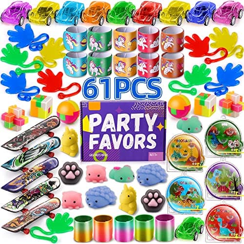 AmyBenton Petits Cadeaux Anniversaire Enfants Invites, Pinata Anniversaire Fille Garçon et Fille, Jouets Assortiment pour Sacs Cadeaux, Récompenses de Classe Scolaire, Prix du Carnaval