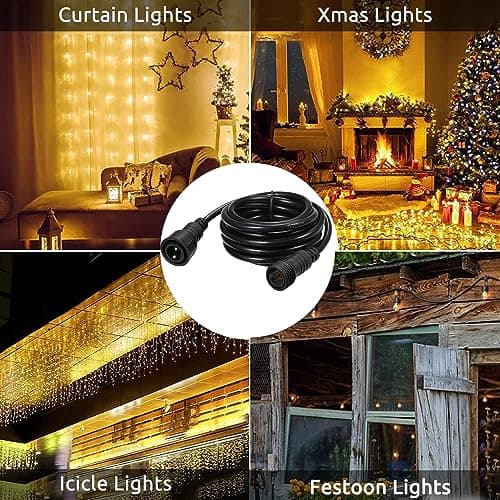 Joycome Rallonge Guirlande Exterieure 6M Prolongateur Electrique, IP65 Étanche Rallonge Electrique 2 Pin Rallonge Guirlande avec Connecteurs Mâle et Femelle pour Guirlande Lumineuse de Noël