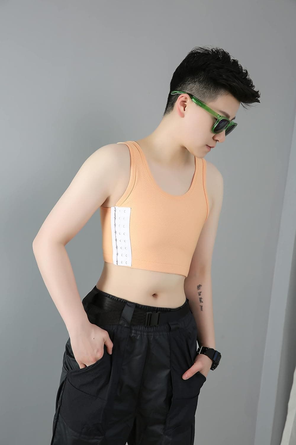 BaronHong Poitrine Binder Mesh Respirant Élastique Shapewear pour Tomboy Trans Lesbian