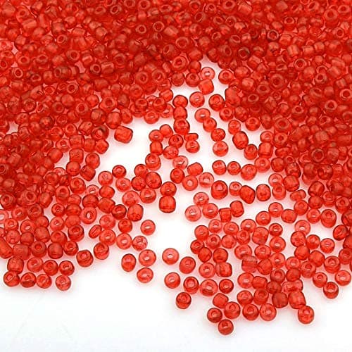 Lot de 3300 perles de rocaille en verre de 3 mm - Couleur givrée - 6 couleurs - 8/0 - Perles poney - Mini perles rondes mates - Rouge
