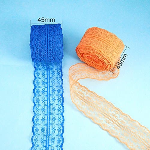 BENECREAT 15 Rouleaux de 150m de Ruban de Dentelle de Tissu à Motifs Floraux de Couleurs mélangées pour Invitations de Mariage, Cartes, Décorer, Coudre, Faire des nœuds, Emballage Cadeau, 45mm