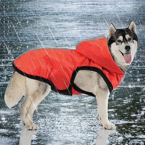 Idepet Imperméable imperméable pour Chien 2 en 1,Combinaison légère pour Animaux de Compagnie Chien à Capuche Poncho de Pluie Respirant à Couverture intégrale pour Petits Chiens de Taille Moyenne