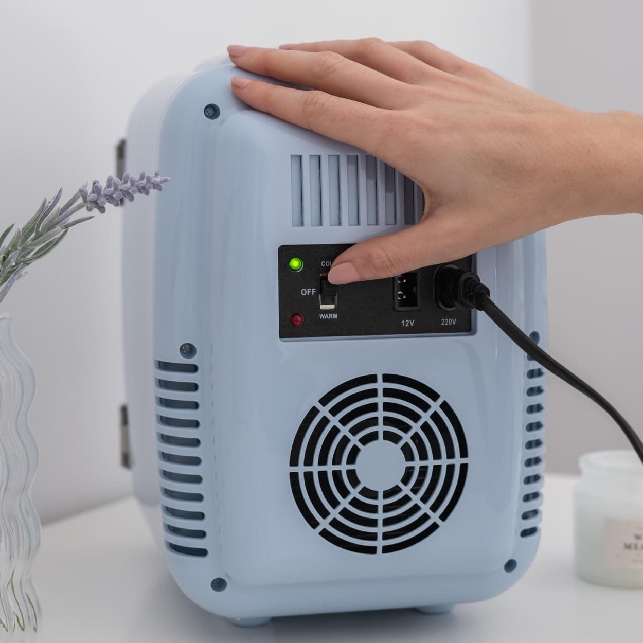 Flamingueo Mini Frigo - Petit Refrigerateur 4L, 12V/220V, Fonction Chaud et Froid, Mini Frigo de Chambre