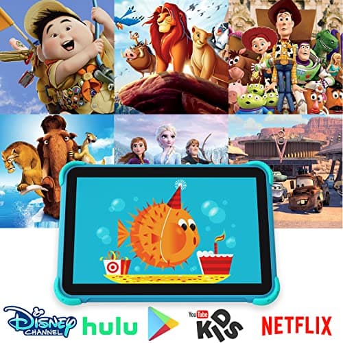 Ascrecem Tablette pour Enfant 10 Pouces Android Tablette Enfants avec WiFi IPS Display,Double Caméra,2Go+32Go ROM,Quad Core,ContrôLe Parental,Tablette Tactile Educative avec Youtube Google Play (Bleu)