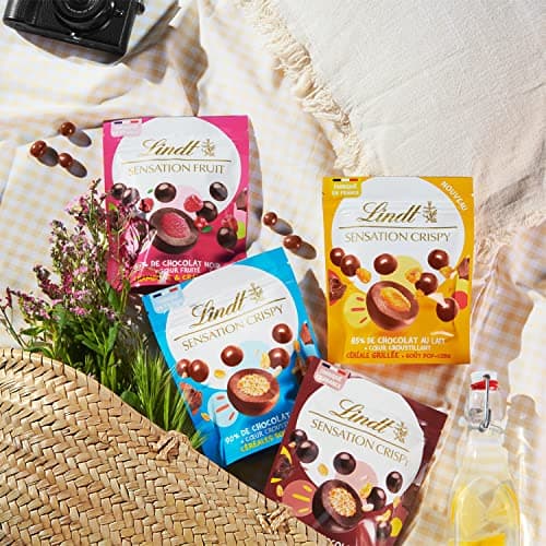 Lindt - Sachet de billes Céréales Soufflées SENSATION CRISPY - Chocolat au Lait, 140g