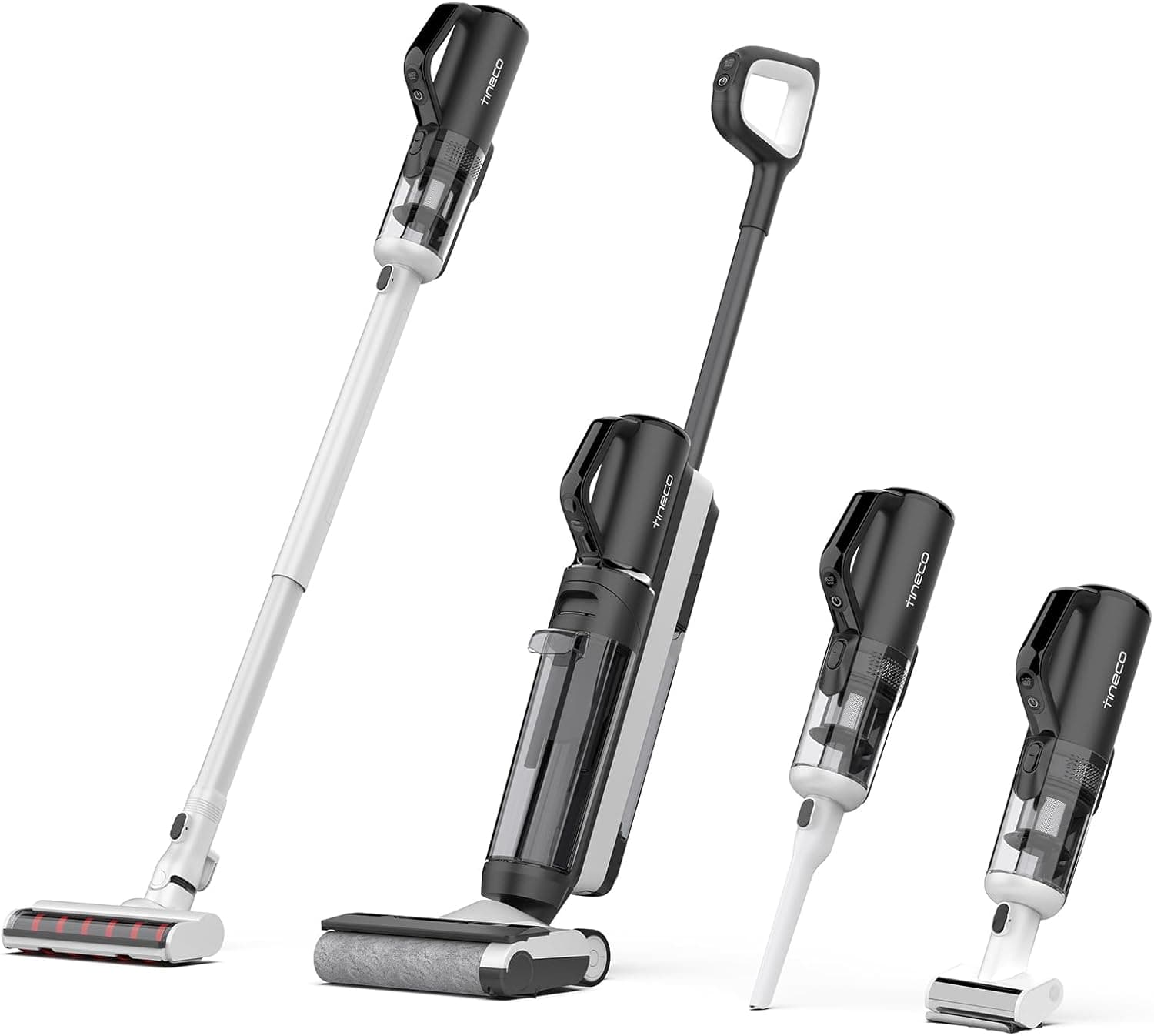 Tineco Floor One S5 Combo Power KIT Aspirateur Eau et Poussière à Main intelligents sans Fil 3 en 1, idéal pour Les saletés collantes et Les Poils d'animaux sur Sol Dur, léger | Technologie Smart iLoop, nettoyage des bords, écran LED, Wi-Fi, autonettoyage, idéal pour les poils d'animaux et sols durs
