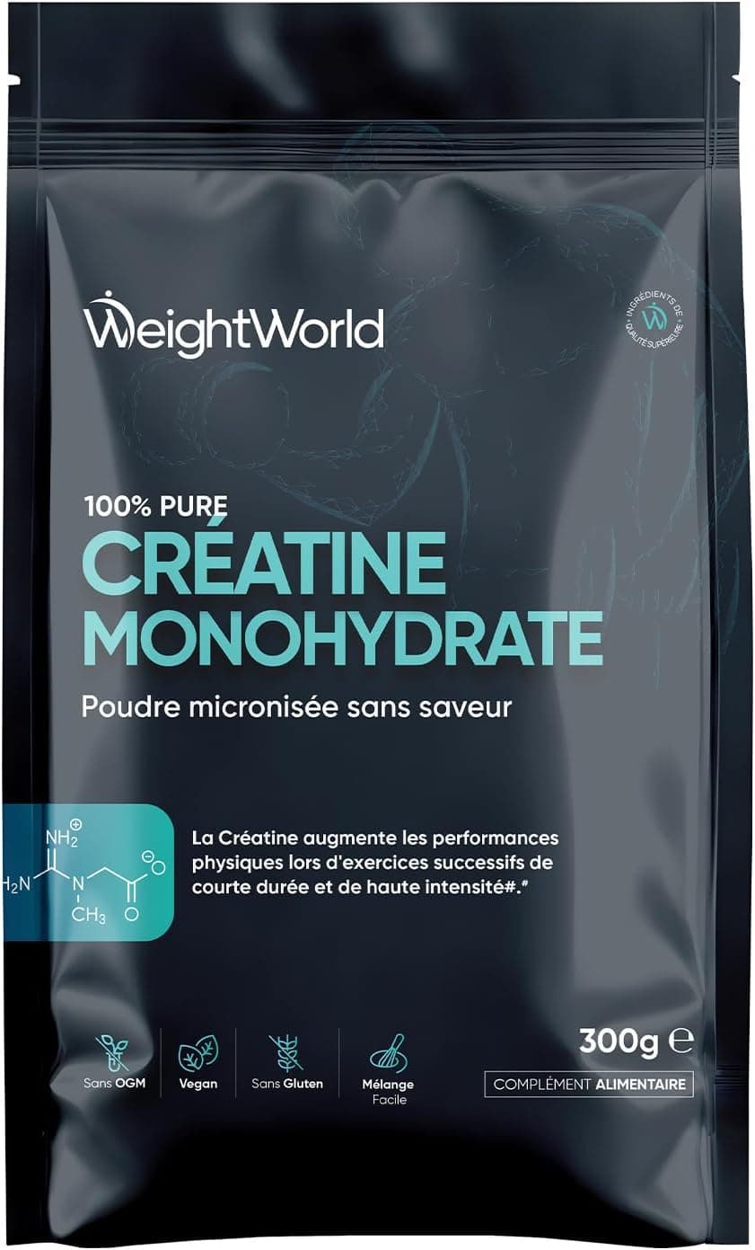 Creatine Monohydrate Poudre Pure Micronisée 300g - Creatine Pure sans Goût