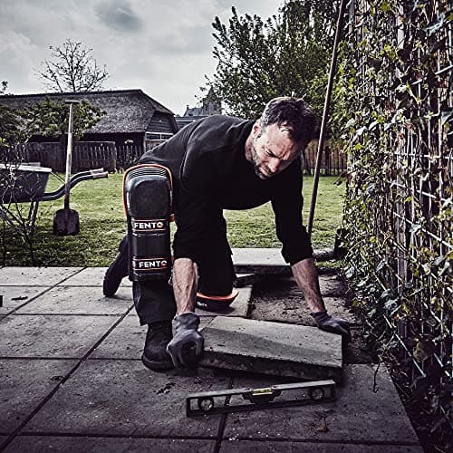 FENTO Max | Genouillères extra longues pour homme | Protection des genoux robuste avec sangles réglables | Genouillères confortables pour sols, travaux de construction, toiture et aménagement paysager