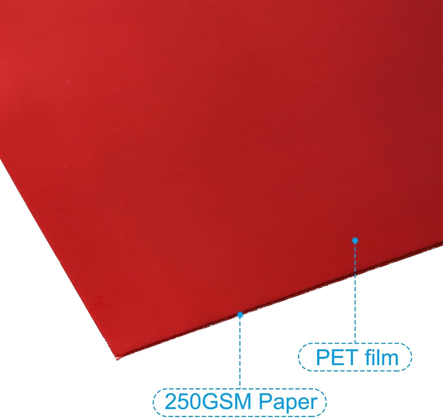 PATIKIL Feuilles de Carton Miroir Métallique 12" x 8.5" Pour Scrapbooking | Lot de 10 Feuilles de Carton Rouge en Papier Aluminium Réfléchissant de 250gsm, Affiches Bricolage