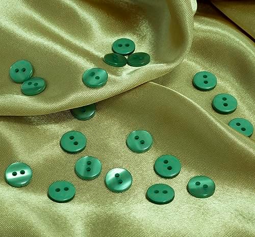 AERZETIX - C67872 - Lot de 20 Boutons à coudre ronds Ø12.5 mm à 2 trous L20 20L - couleur vert - en plastique - confection mercerie couture vêtements mode décoration