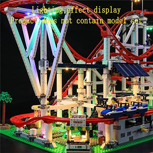 GEAMENT Jeu De Lumières Compatible avec Lego Confidential (Roller Coaster) - Kit D'éclairage LED pour Creator 10261 (Modèle de Bloc Non Inclus)