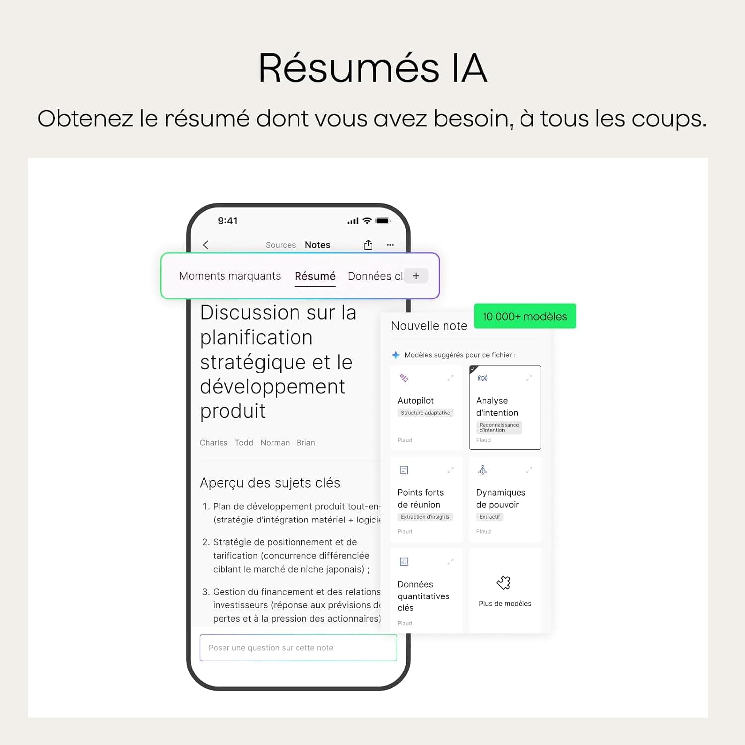 Plaud Note Pro Enregistreur Vocal IA Dictaphone avec Transcription Argent