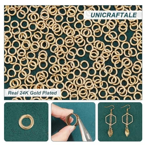 UNICRAFTALE 500 Pcs 4mm Doré en Acier Inoxydable Anneaux de Saut Ouverte Anneaux de Saute Connecteur Résultats de Bijoux pour la Fabrication de Bijoux et Projets D'Artisanat et Répaion