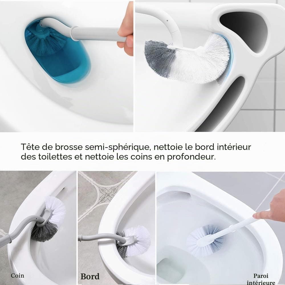 EINESIN Brosse de Toilette, Brosse de Toilette avec nettoyant pour Bords, Long Manche