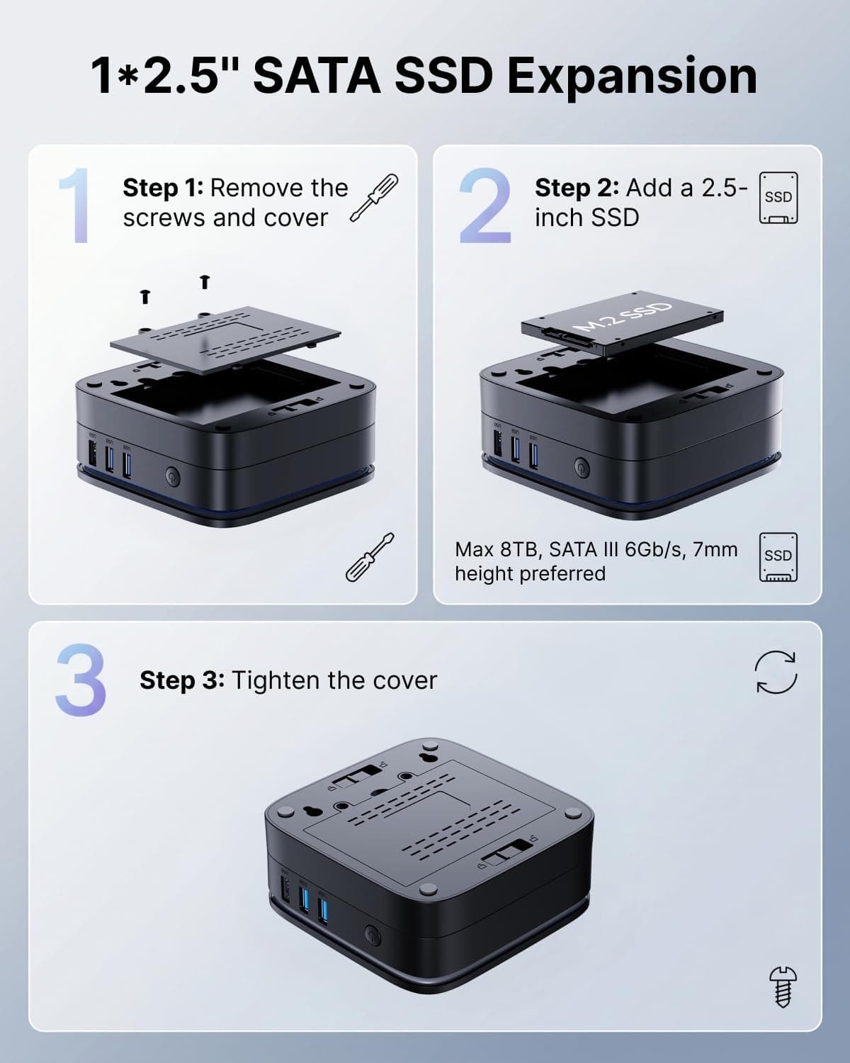 NiPoGi AK1 Plus Mini PC Ιntel N5030 12 Go RAM 256 Go SSD