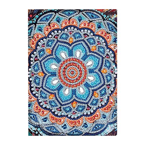 DIY Cahier d'écriture de Mandala Bleu Cahiers A5 de peinture au diamant, Fournitures Scolaires Rentrée scolaire, Quotidien Journal d'enfants Diamond Painting A5 Cadeaux d'anniversaire 100 Pages