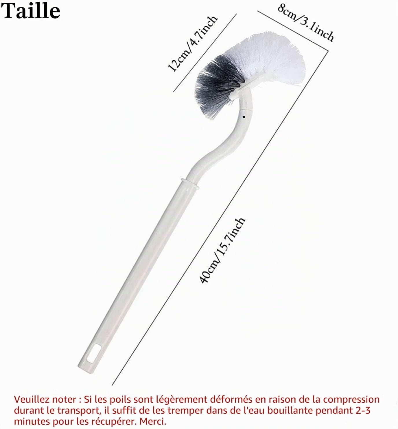 EINESIN Brosse de Toilette, Brosse de Toilette avec nettoyant pour Bords, Long Manche